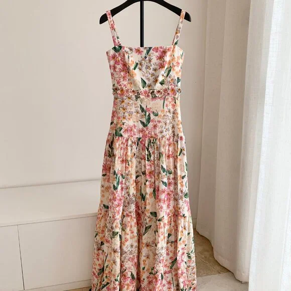 Agua by Agua Bendita Lima Jardinera Dress | Pink/Floral - Picture 3 of 10